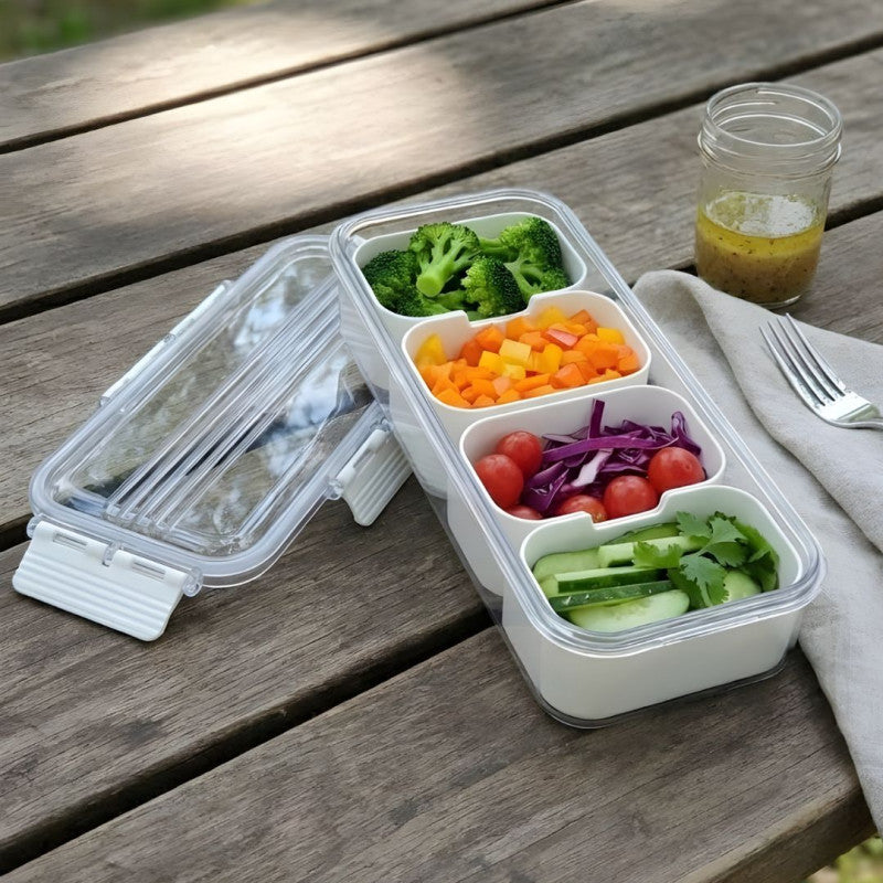 4 Grid Refrigerator Storage Box, Transparent Food Storage Box, Fruit And Vegetable Storage Box