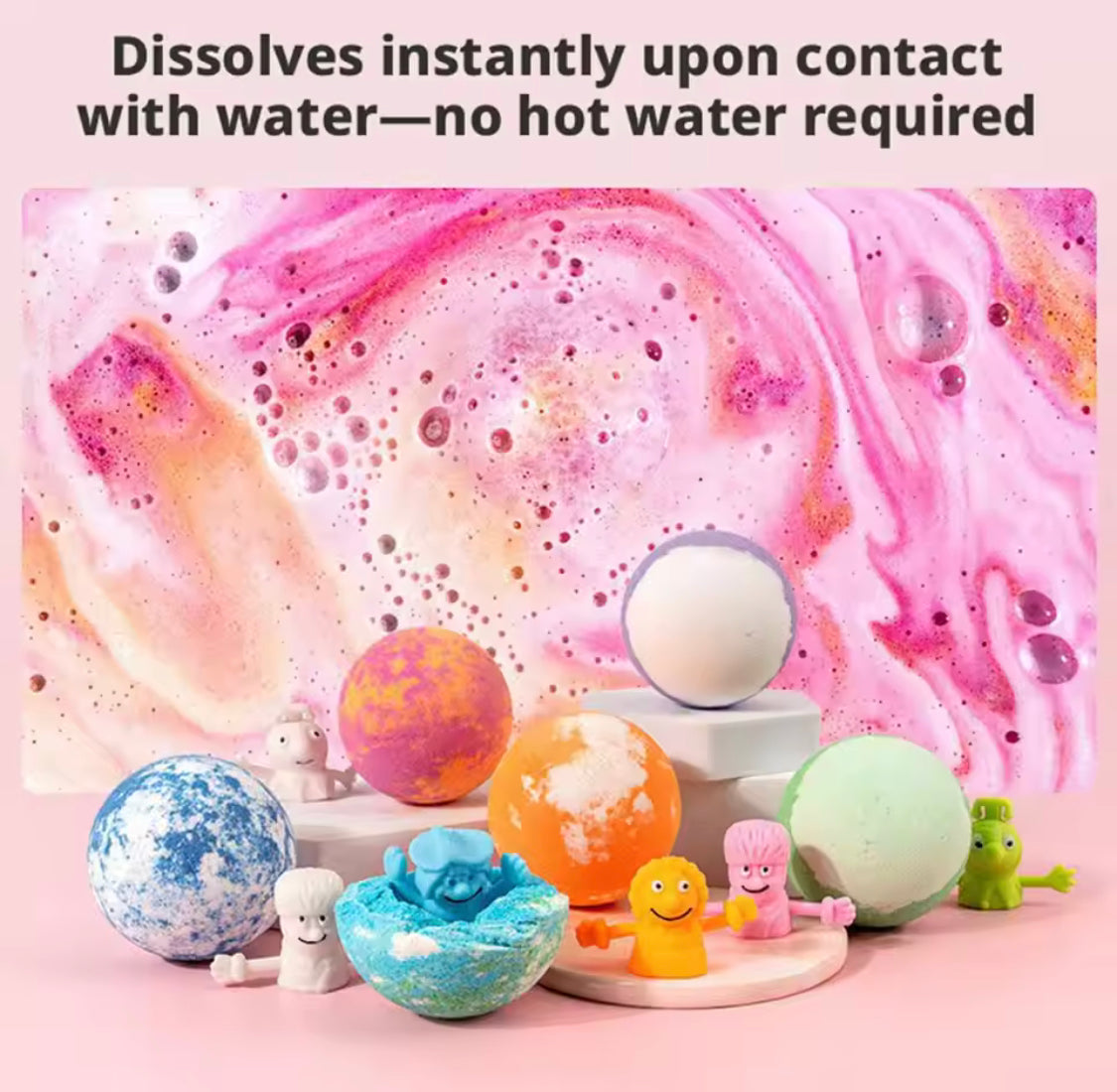 Kids Bubble Bath Balls Bomb Toy, Bubble Balls with Surprise Toys, Cleansing Body Bath Salt Balls