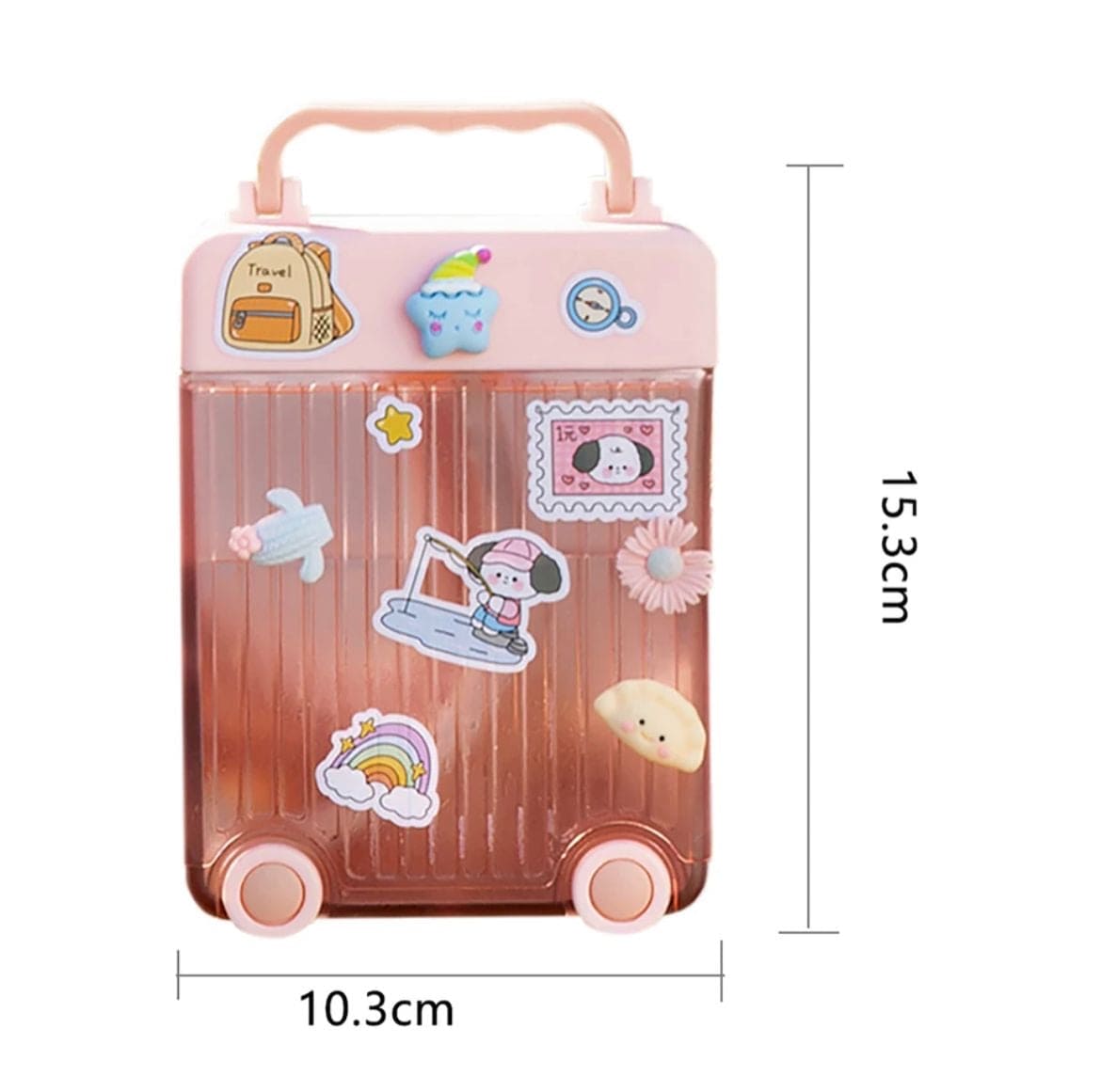 Cute Suitcase Straw Water Bottle, 450ml Plastic Water Cup with Straw Briefcase Shape Kids Water Bottle, Portable Drinking Cup for Girls Boys School, Easy to Carry Sports Bottles for Girls and Boys