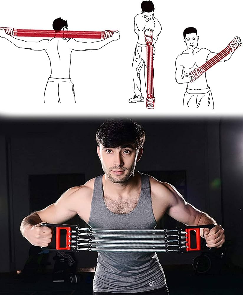 Multifunctional Chest Muscle Training Equipment, Detachable Fitness Gym Resistance Bands, Spring Puller Chest Expander