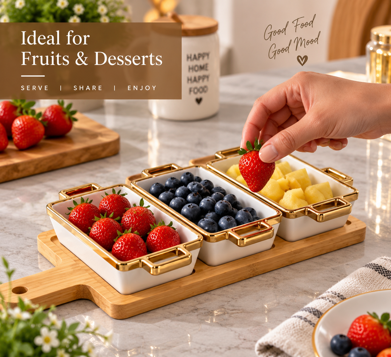 Elegant Tabletop Serving Dish Set, Luxury Snack & Appetizer Serving Set, All In One Appetizer Serving Tray