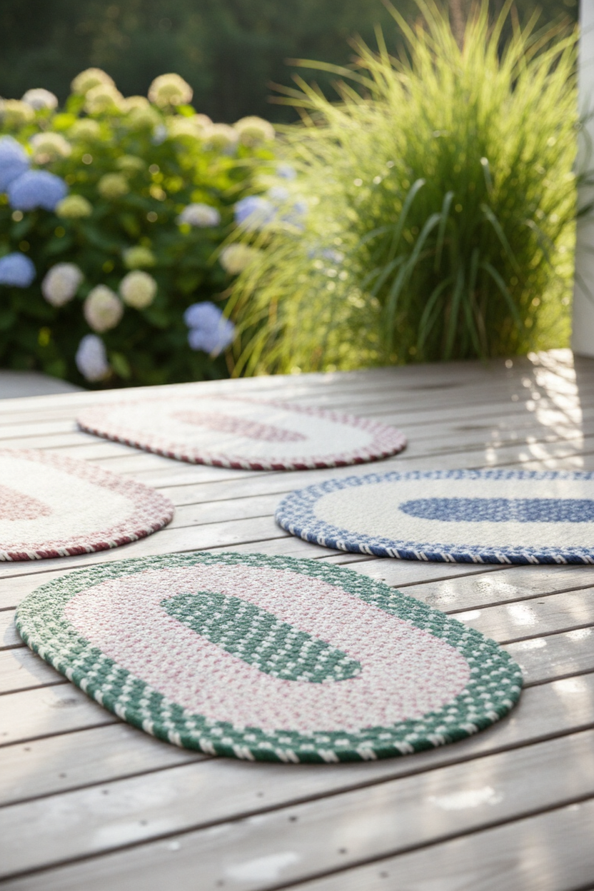 Handmade Oval Shape Doormats, Braided Oval Rugs, Loop And Latch Mats, The Oval Weave