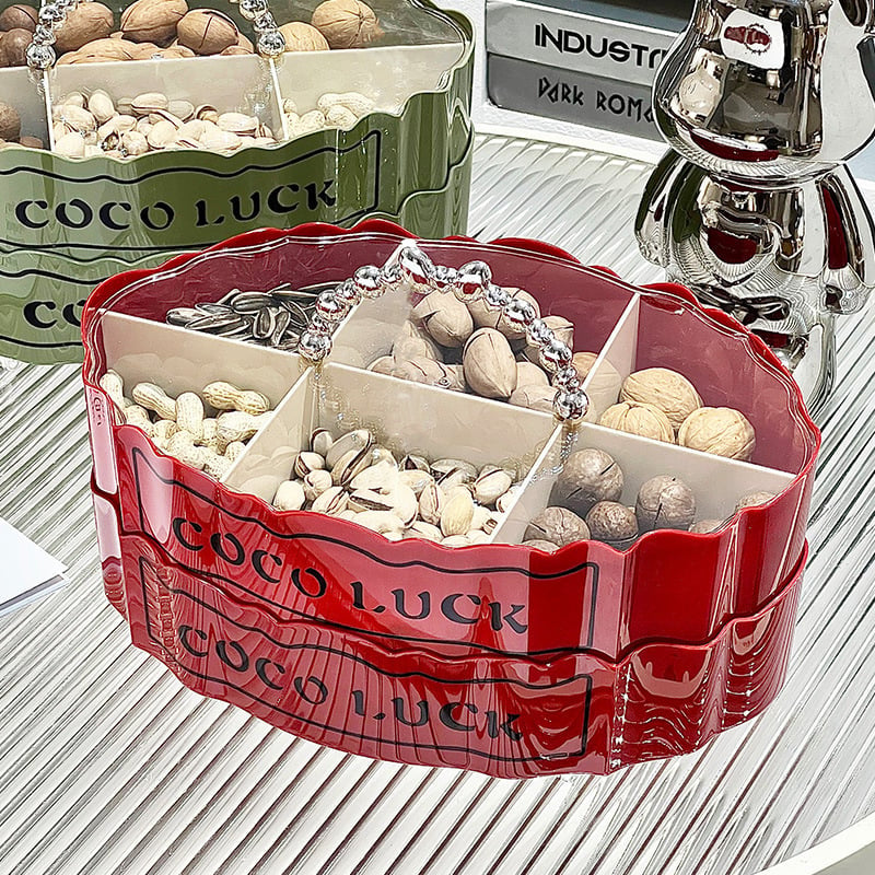 6 Grids Snacks Serving Tray, Tabletop Snack Storage Container, Multifunctional Food Container, Candy And Nut Serving Container, Appetizer Tray With Lid