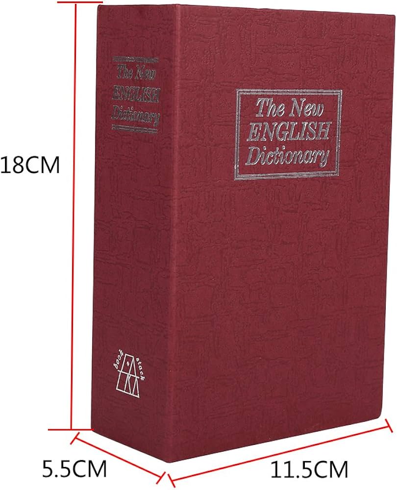 Secret Dictionary Lock Box, Fake Dictionary Security Safe, Portable Book Shaped Cash Safe, Fake Dictionary Security Safe