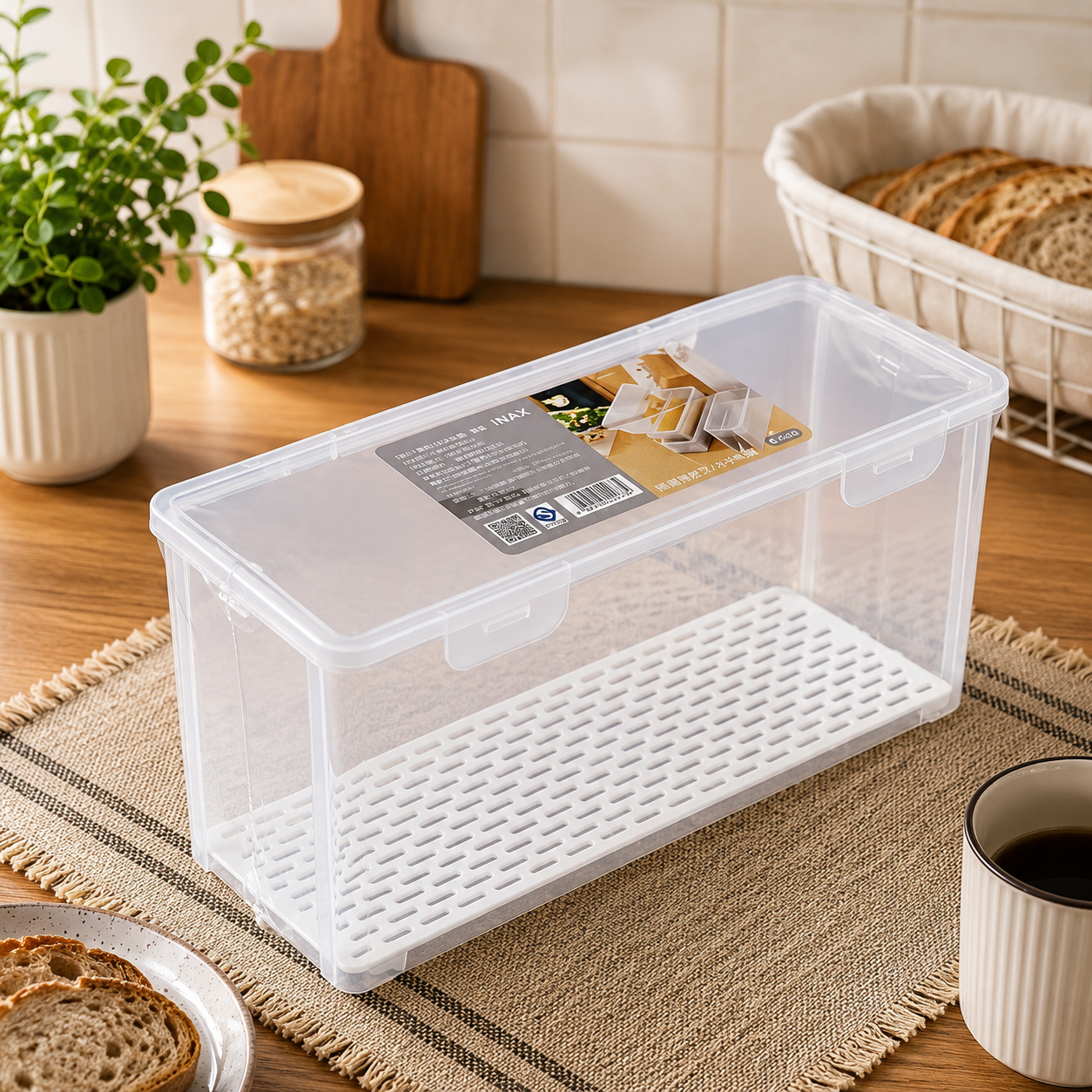 Smart Bread Box Container, Stackable Bread Storage Bin, Bread Airtight Storage Container, Kitchen Bread Saver Box