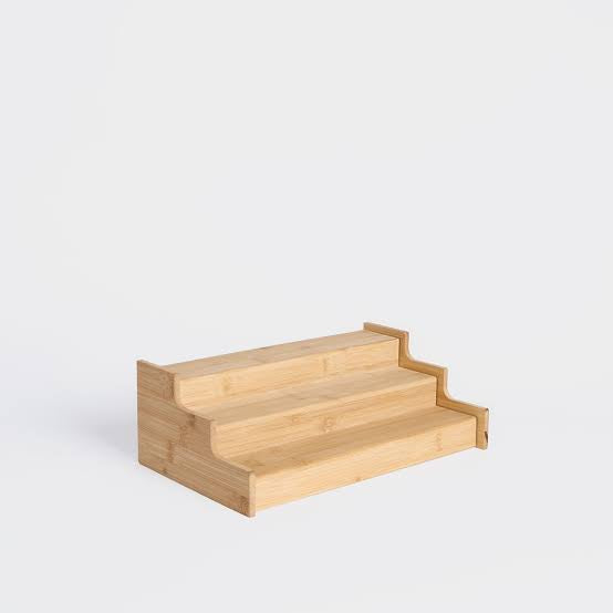 3 Step Bamboo Spice Rack Organizer, Wooden Salad Bar Organizer, Countertop Bamboo Display Stand for Kitchen, Multi Purpose Bamboo Countertop Spices Organizer, Kitchen Gadgets