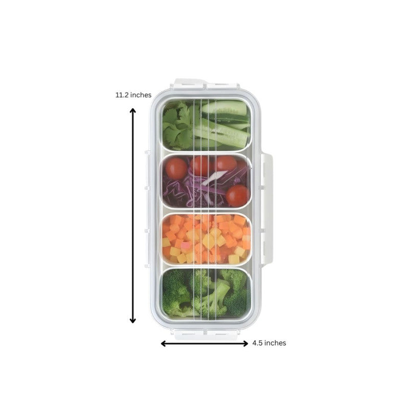 4 Grid Refrigerator Storage Box, Transparent Food Storage Box, Fruit And Vegetable Storage Box
