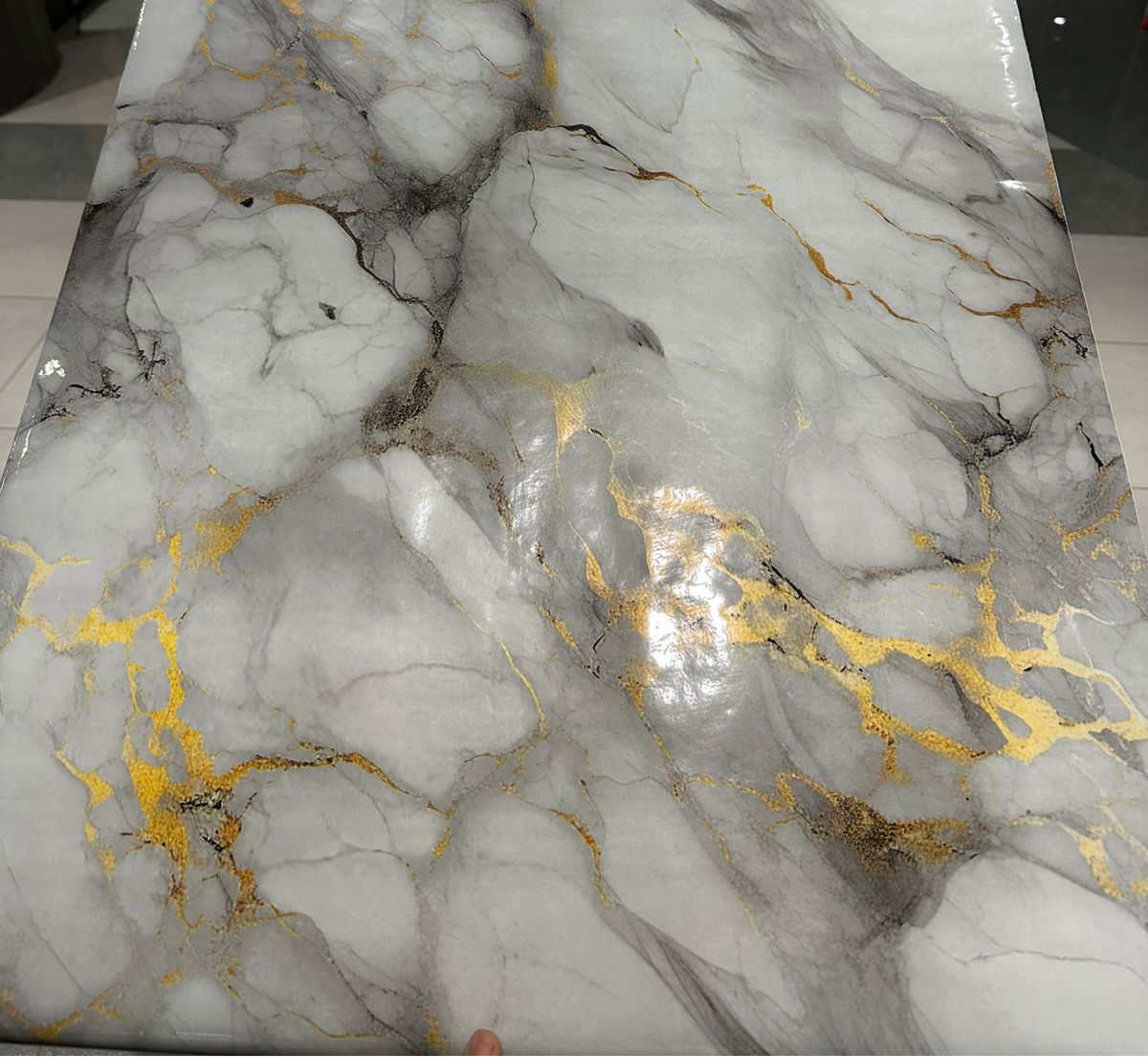 Waterproof UV Marble Sheet, Self Adhesive KSE Walls Sticker, Kitchen Cabinets Countertop Wallpaper