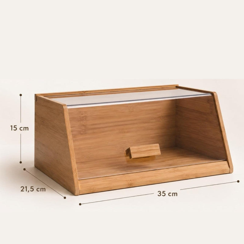 Wooden Bread Keeper with Acrylic Lid, Wooden Countertop Bread Organizer, Kitchen Bread Storage Cabinet with Transparent Door