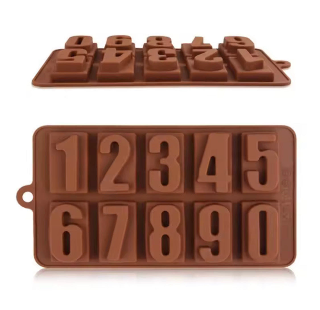 Silicone 3D Digital Numbers Chocolate Mold, 3D Silicone Numbers Molds, Cake Decorating Tools