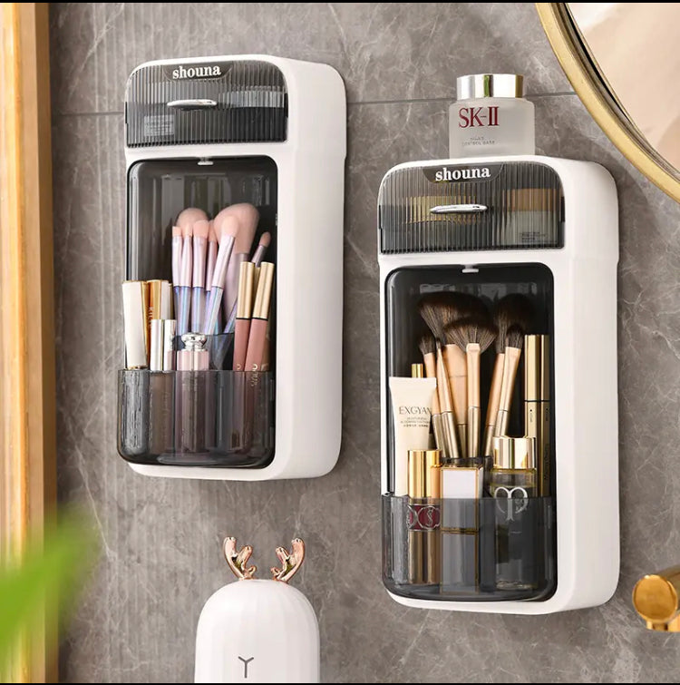 Rotatable Split Storage Box, Beishan Wall Mounted Cosmetic Storage Box, Dust-proof Makeup Organizers