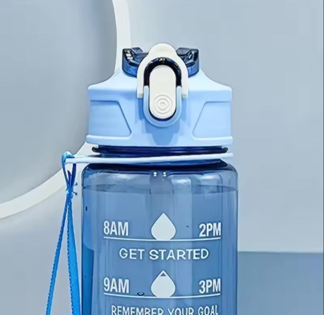 800ml Sports Water Bottle, Portable Large Bottle With Straw, Transparent Refillable Leakproof Water Bottle