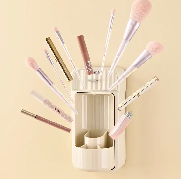 Rotatable Split Storage Box, Beishan Wall Mounted Cosmetic Storage Box, Dust-proof Makeup Organizers