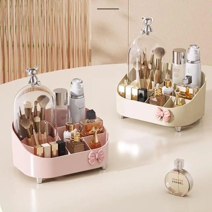 Multifunctional Makeup Storage Box, Large Capacity Desk Organizer Cosmetics Brushes, Makeup Organizer Durable Space Saving