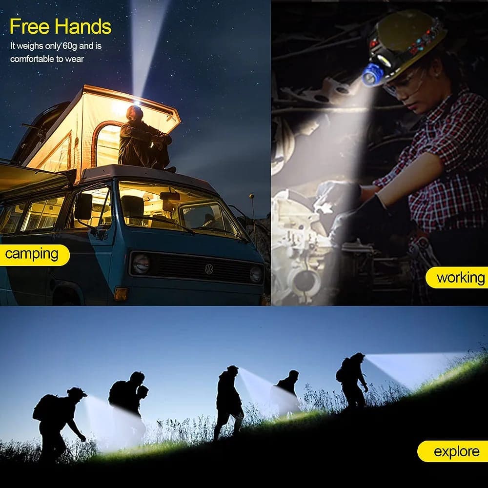 Led Head Lamp, Camping Hunting Lantern Head Torch, Long Shot Superlight, Adjustable Waterproof Headlamp Flashlight, Rechargeable Headlight Torch, Zoom Hunting Lamp Torch Light, Super Beam Head Light,