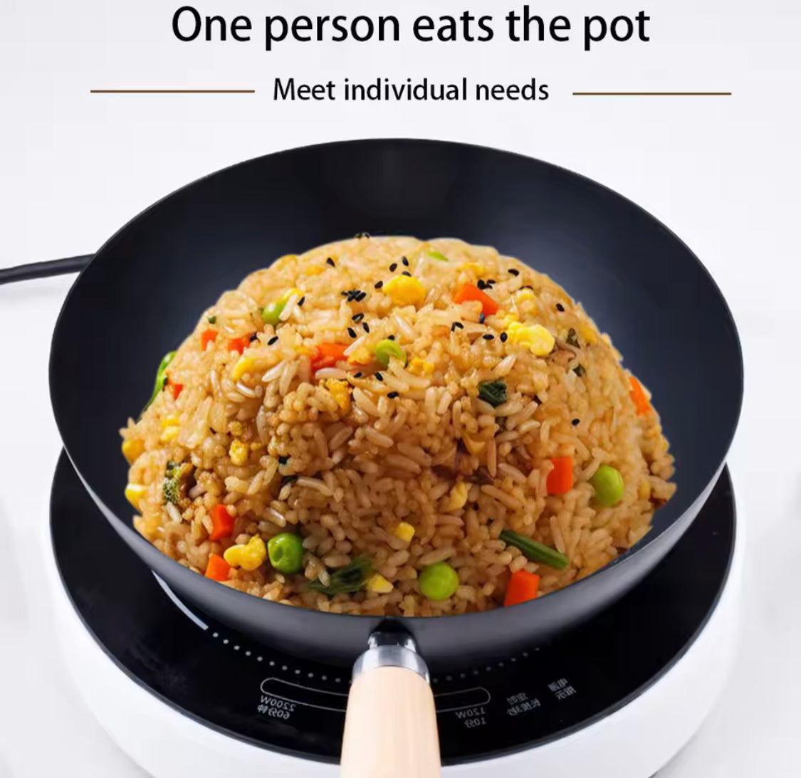 Non Stick Iron Frying Pan With Handle, Easy to Clean Cooking Pot, Kitchen Cookware Gadget