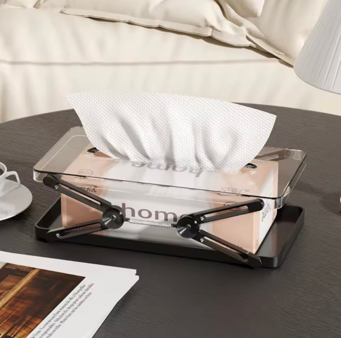 Extendable Tissue Storage Box, Luxury Liftable Tissue Storage Box, Adjustable Tissue Organizer