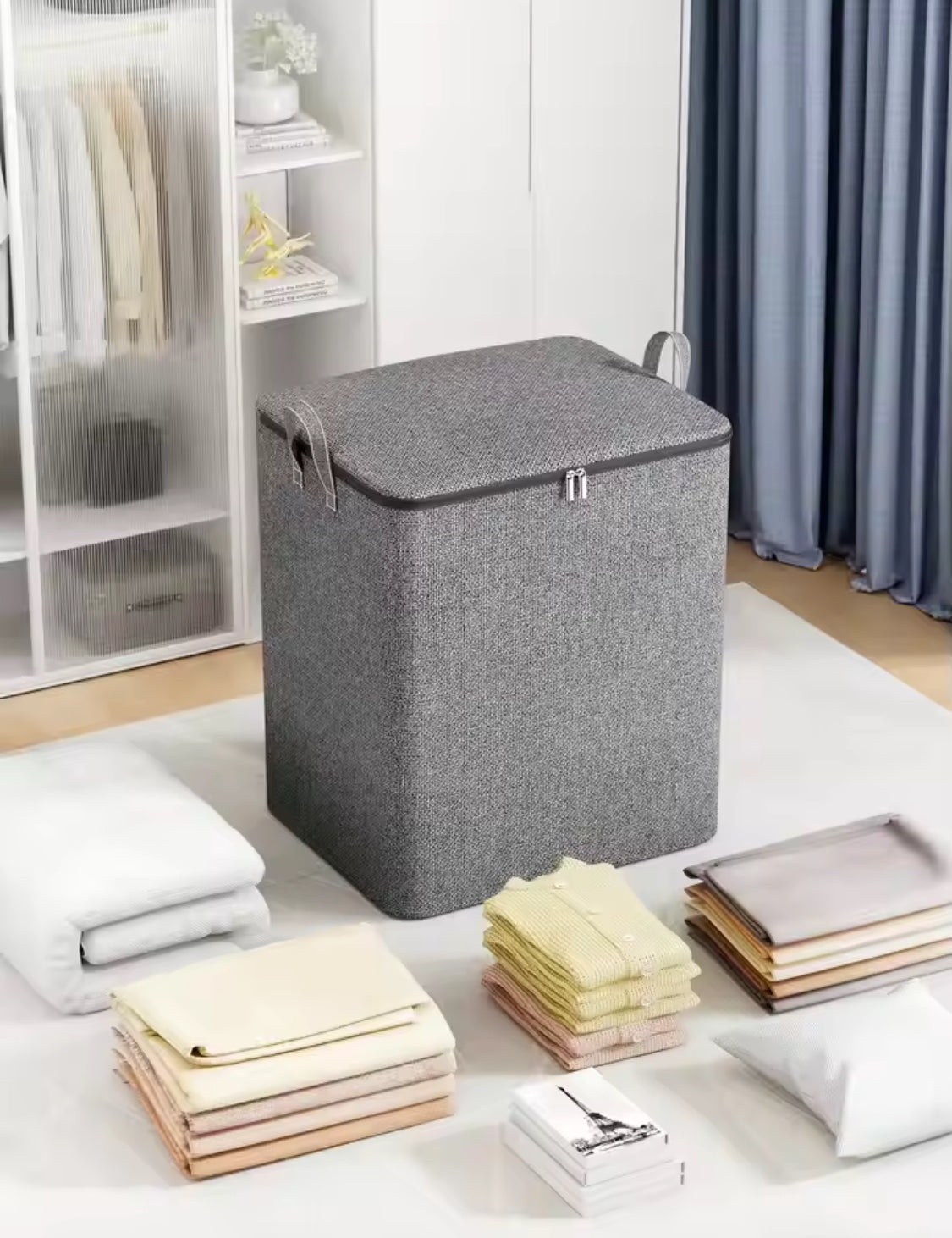 Large Capacity Clothing Storage Bag, Foldable Clothing Dust Bag, Portable Bedroom Storage Organizer