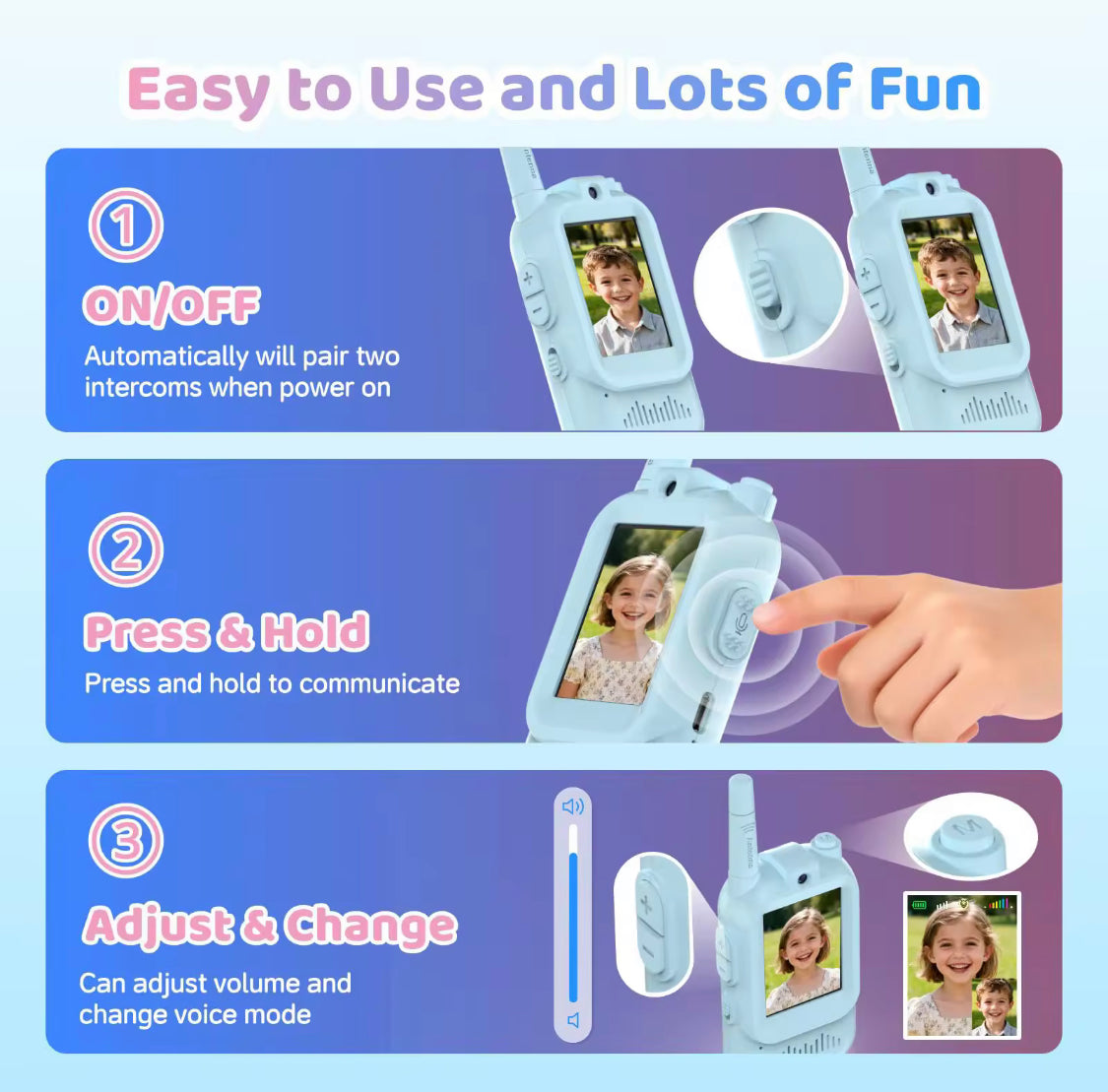 Smart Kids Walkie Talkie, Mini Explorer Walkie Camera, Kids Fun Talk Camera, Kid Adventure Smart Camera