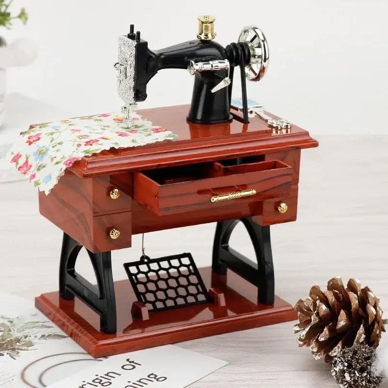 Sewing Machine Music Box, Vintage Mini Music Box, Musical Singer Case Home Classic Pedal Sewing Machine, Table Decor Musical Toy, Musical Box With Retro Craft, Stylish Music Box, Kids Retro Music Boxk