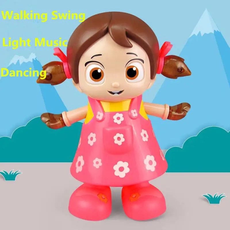 Walking Dancing Doll, Electric Lighting Music Baby Reborn Doll, Musical Flash Light Baby Doll, Dancing Girl Toy with 3D Lights Music