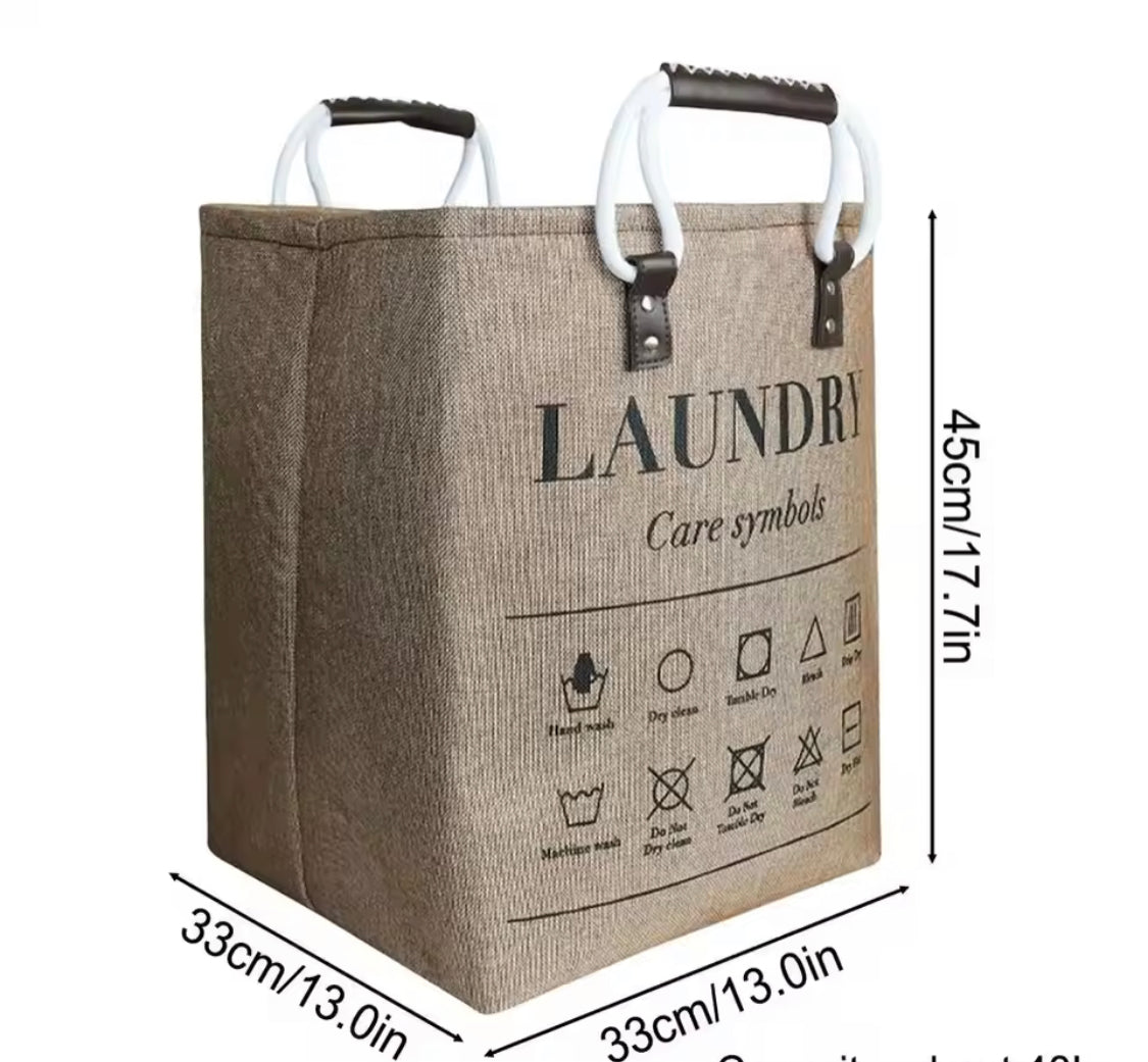 Nordic Style Handheld Laundry Basket, Printed Laundry Hamper With Handle, Portable Dirty Clothes Basket