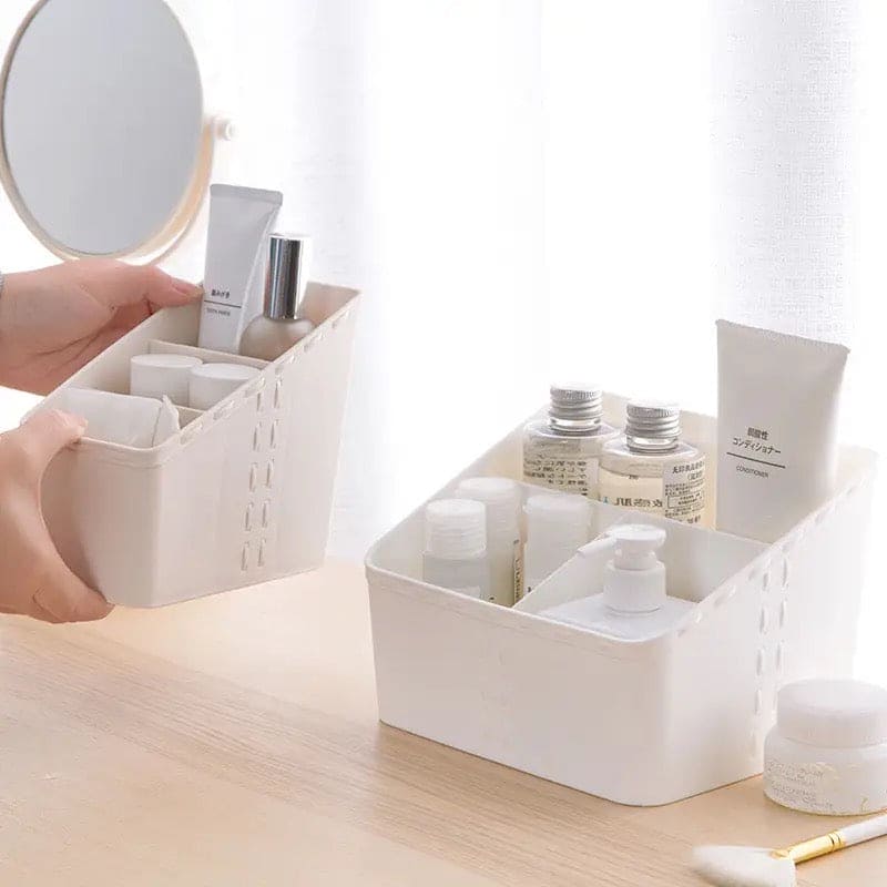 Desktop Sundries Storage Box, 3 Compartment Tableware Organizer, Multifunctional Plastic Storage Container, Drawer Home Office Organizer, Kitchen Bathroom Storage Box