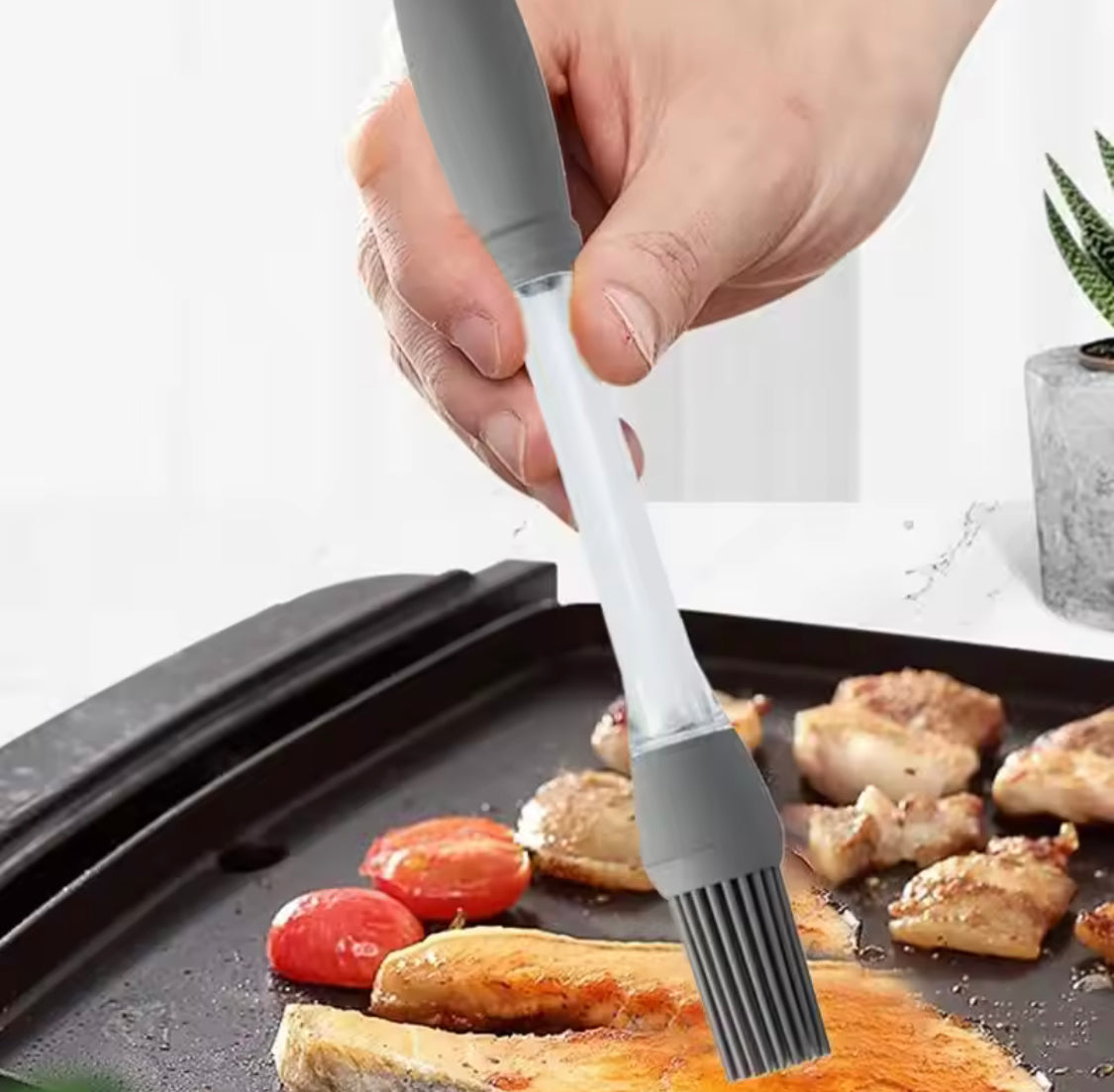 Push Oil Silicone Brush, High Temperature Resistant Silicone Oil Brush, Silicone Grill Seasoning Brush