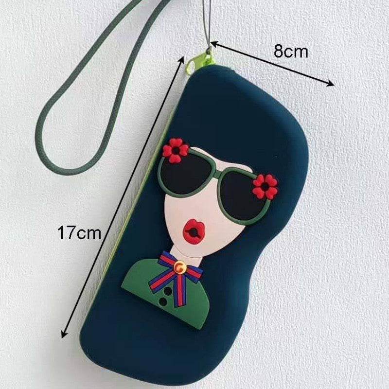 Silicone Sunglasses Case, Portable Travel Glasses Holder Cover, Waterproof Shockproof Eyeglass Case, Nova Style Pouch
