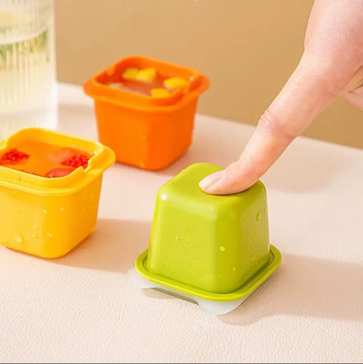 Reusable Ice Block Molds,
6 Grid Cube Tray, Square Ice Block Storage With Lid