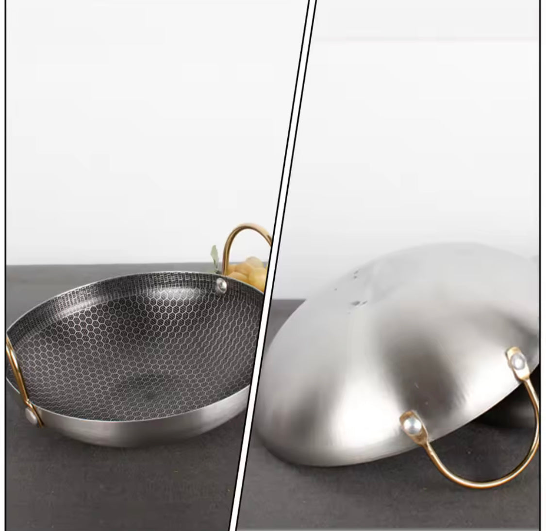 Stainless Steel Double Ear Cooking Pan, Multipurpose Kitchen Cooking Pan, Kitchen Gadgets