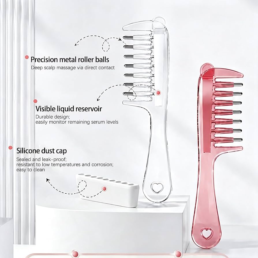 Transparent Hair Scalp Applicator Comb, Manual Scalp Stimulator, Hair Growth Scalp Massage Comb, Deep Scalp Massage Tool
