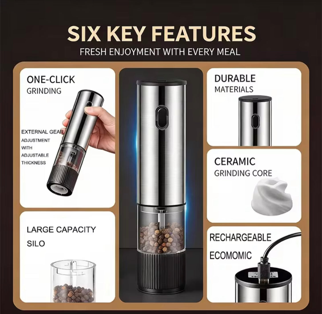 Cell Operated Spices Grinders, Hand Mill Grinding Bottle, Condiment Grinding Tool, Kitchen Appliances