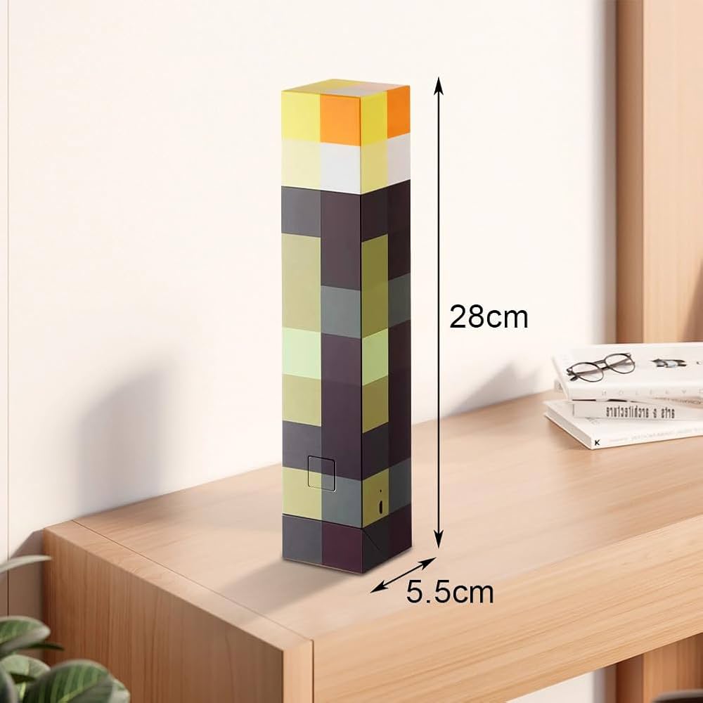 LED Pixel Block Night Lamp, Colorful Pixel LED Desk Lamp, Block Style LED Mood Lamp, Minecraft Style Pixel Night Lamp