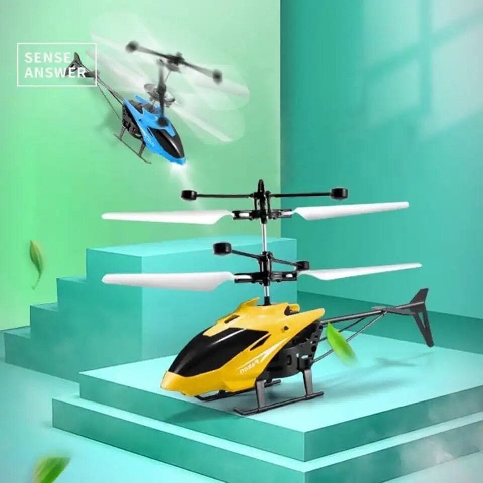 Mini RC Helicopter, 2Ch Electric Rc Flying Toy, Plastic Flashing Light Plane Toy, Mini Drone Flying Helicopter, Rechargeable Hand-Sensing Drone Copter Toy, Realistic Indoor Outdoor RC Helicopter Toy