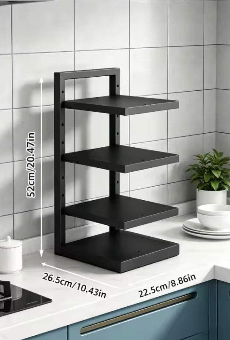 Adjustable Floor Standing Kitchen Pot Storage Rack, Space Saving Storage Rack, Multi Layer Kitchen Cabinet Storage Rack, Multifunctional Under Sink Organizer