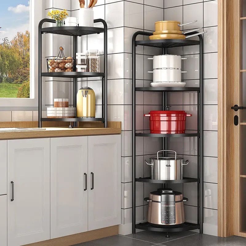 Tripod Folding Trolley Rack, Kitchen Bathroom Corner Storage Shelf, Home Snack Vegetables Storage Rack, Multifunctional Extension Parallel Trolley