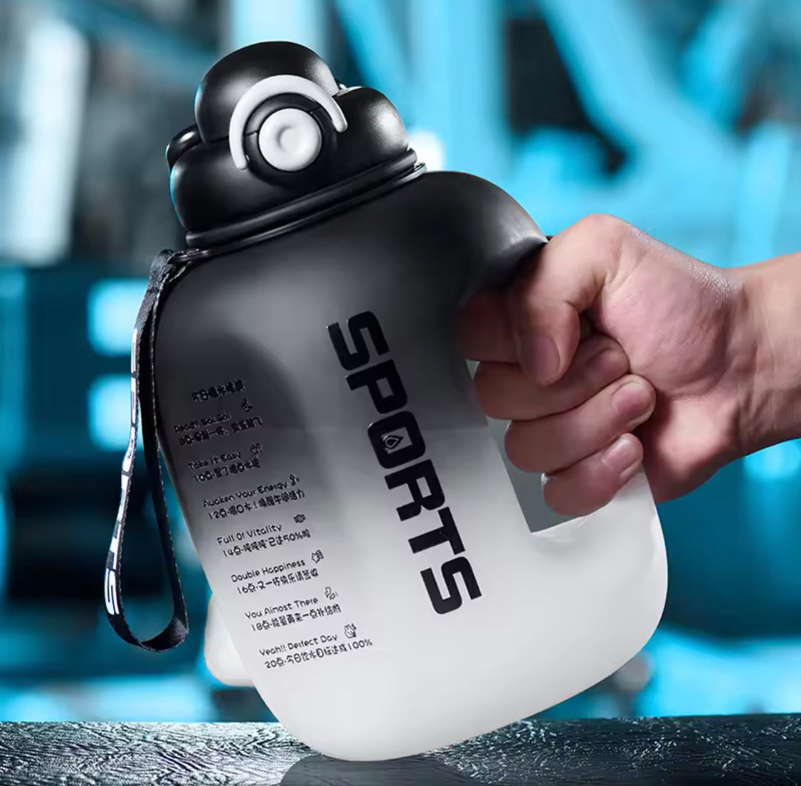 Portable Sport Water Bottle, Large Capacity Outdoor Travel Water Bottle, Gradient Gym Drink Bottle, Plastic Reusable Water Cup