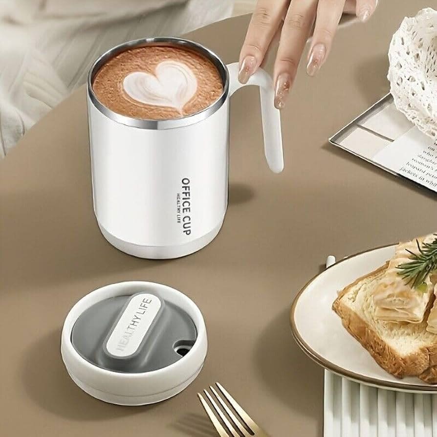 500ml Travel Carry Mug With Handle, Stainless Steel Thermos with Cup Lid, Household Office Insulated Mug, Double Anti-scald Thermal Mug, Large Capacity Beverage Cup, Home Office Coffee Mug, Coffee Milk Juice Mug with Straws &Lids Kitchen Drinkware