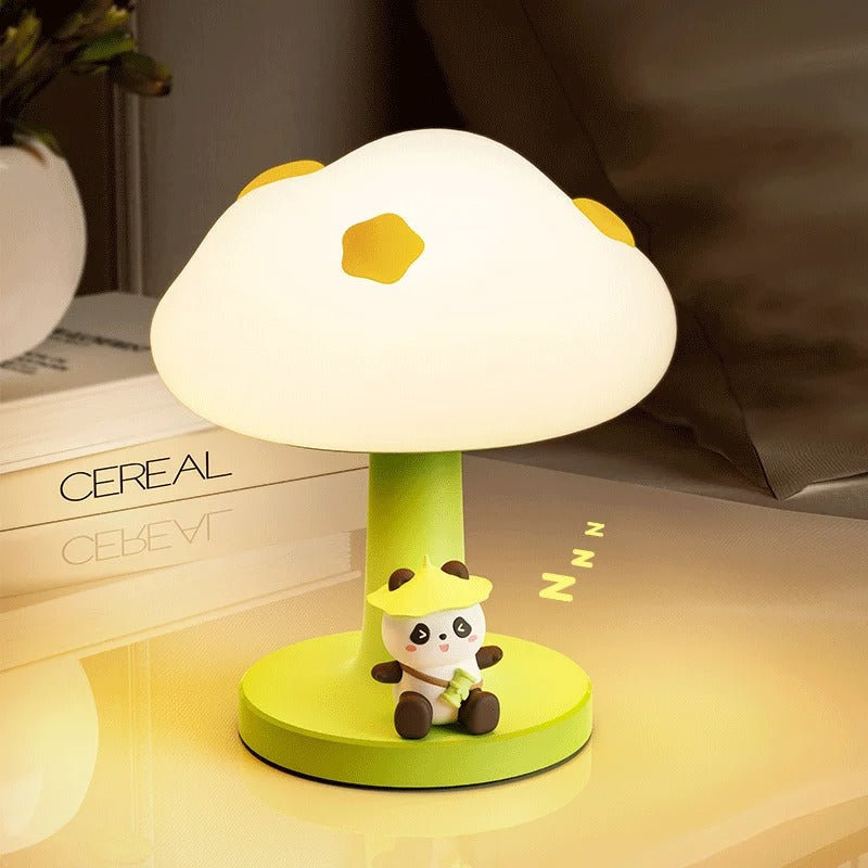 Cute Panda Cloud Lamp, Mushroom Panda Night Light, The Bamboo Dream Lamp, Little Panda Glow Lamp
