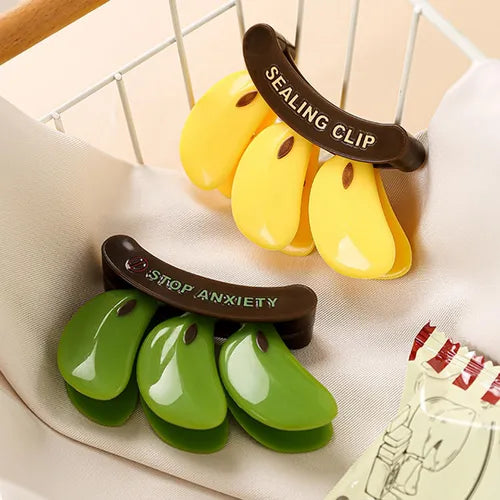 Reusable Banana Shape Sealing Clip, Food Bag Sealer with Fridge Magnet, Food Preservation Sealing Clips, Sealer Clamp Sealing Bag Clips, Kitchen Clips Freezer Bag Clips