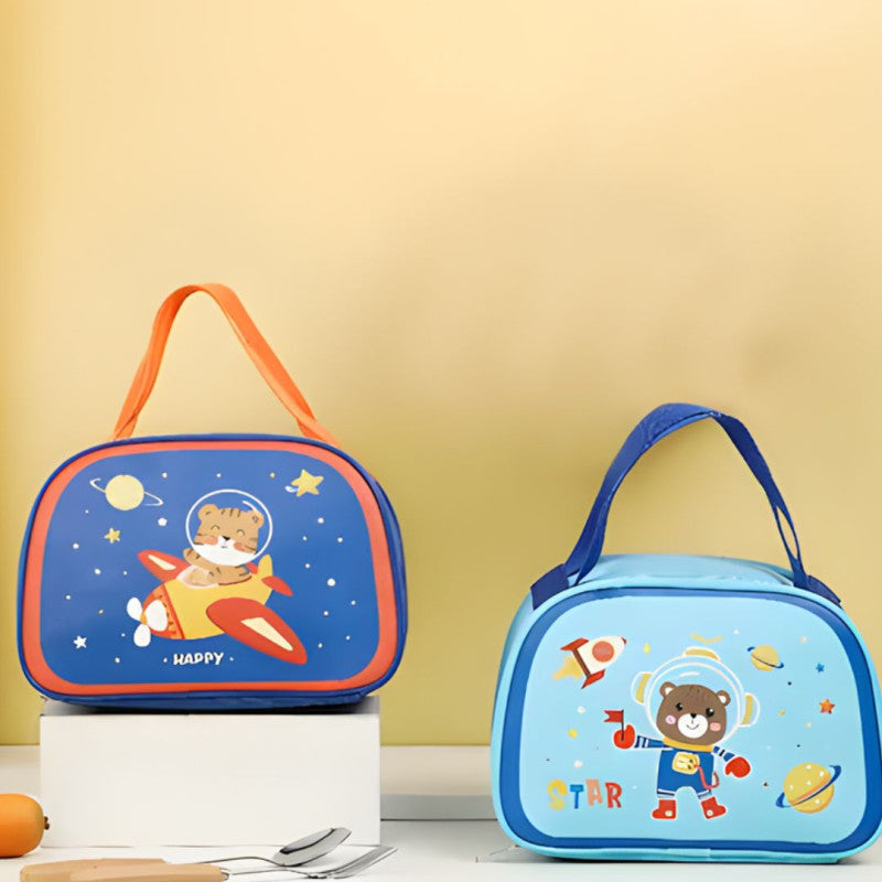 Animated Kids Thermal Lunch Bag, Kids Picnic Tiffin Bag, Handheld Insulated Lunch Box Bag, Children Cute Lunch Box Bag, Food Storage Bag