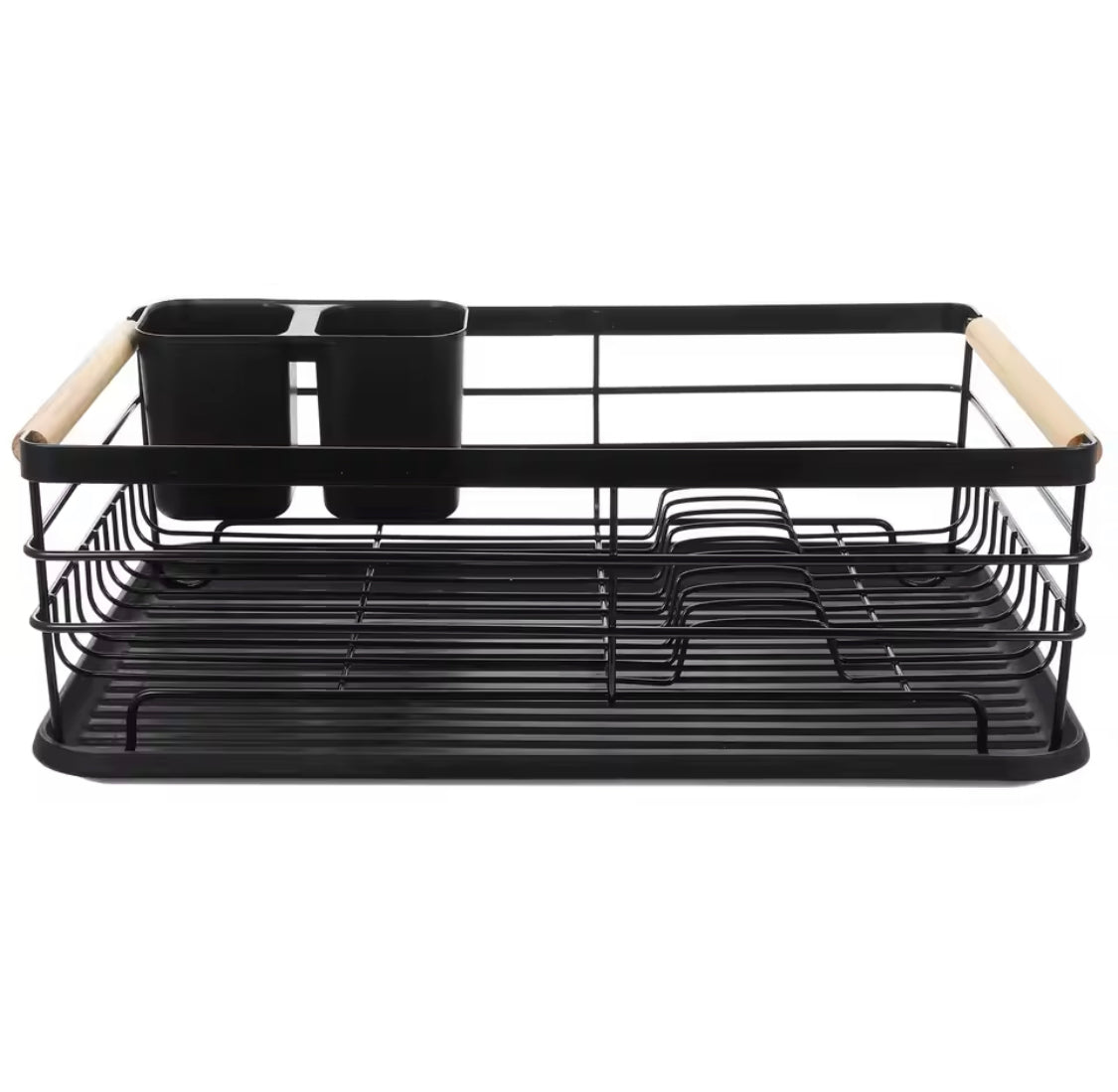 Stainless Steel Kitchen Dish Storage Rack, Wooden Handle Dish Storage Holder, Chopsticks And Utensils Holder
