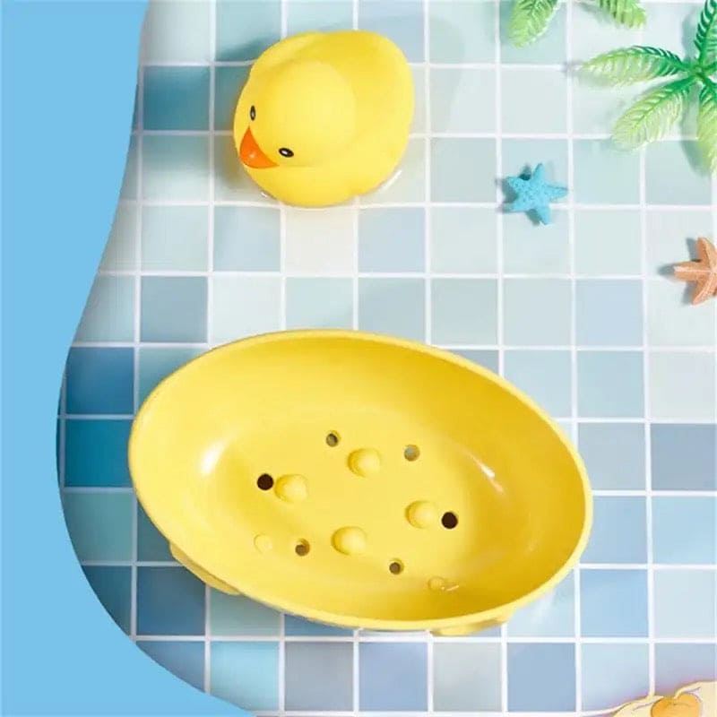 Eco Friendly Duck Soap Drain Box, Multifunctional Drain Soap And Sponge Holder, Cute Cartoon Oval Shaped Soap Dish