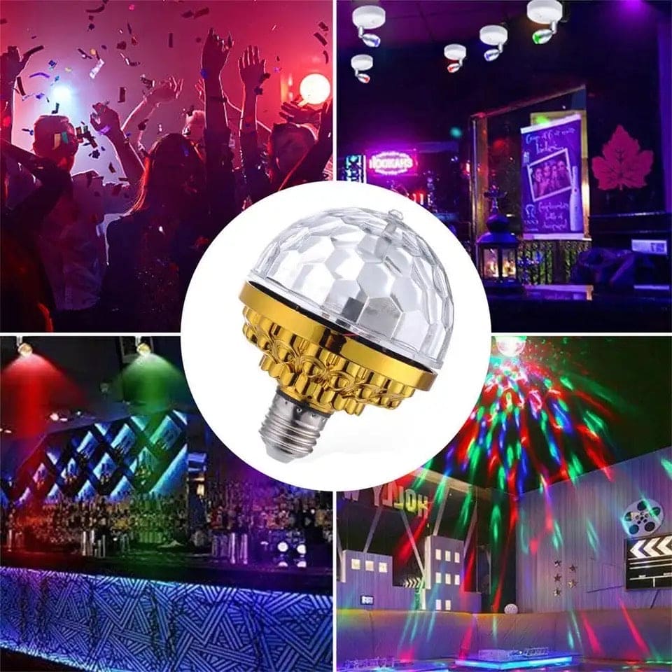 Colourful Magic Lamp, Magic Disco Ball Lamp With Holder, Colorful Rotating Magic Ball Light, Led Crystal Party Stage Light, Mini Rotatable Effect Bar DJ Light, Auto Rotating Lamp, Plug in Disco Ball Light Bulb for Home, Party Ambient Light With Holder