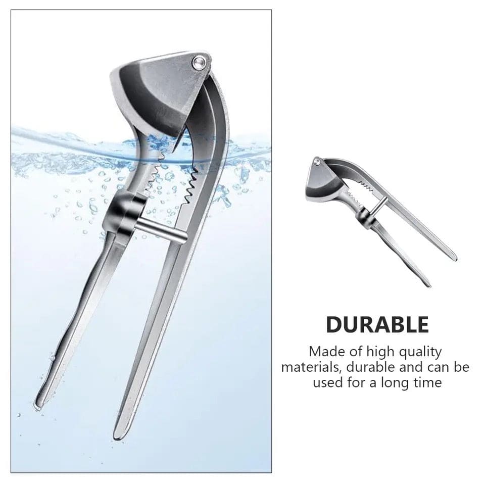 Double Lever Assisted Garlic Mincer, Stainless Steel Garlic Squeezer, Handheld Garlic Masher, Kitchen Mincing Crushing Tool for Nuts and Ginger Press, Professional Garlic Pinch Dishwasher Crusher