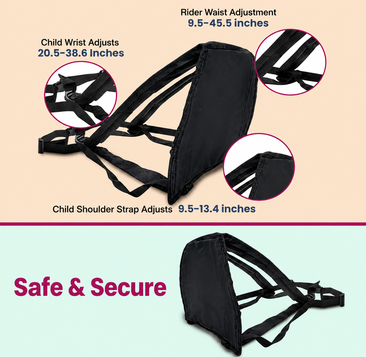 Kid Bike Safety Belt, Kids Support Belt, Child Riding Harness, Little Explorer Bike Belt