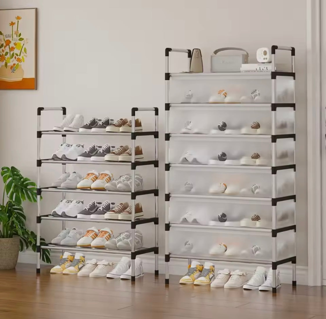 Tier Shoe Large Capacity Shoe Rack 12-Tier Shoe Rack Tall Metal
