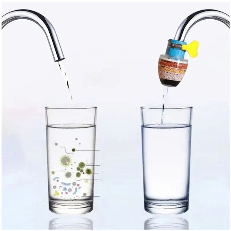 Water Purifier Tap, Water Filter Nozzle, Household Kitchen Home Carbon Faucet, Multi Layer Fine Faucet Filter, 6 Layer Faucet Filter, Universal Kitchen Faucet Water Tap Heads, Anti Spill Water Saving Water Filter for Kitchen Home Bathroom