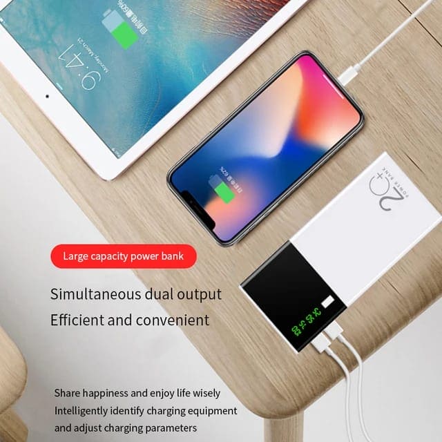 Smart Power Bank, 10000 mA High Capacity New Mobile Power Supply, Universal Mobile Power Bank, Digital Display Fast Charging Phone Charger Outdoor Portable External Battery for Mobile